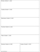 Printable 10/03/2022 Weekly Calendar-portrait