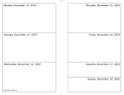 Printable 12/12/2022 Weekly Calendar-landscape
