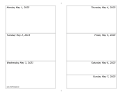 Printable 05/01/2023 Weekly Calendar-landscape