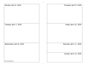 Printable 04/06/2026 Weekly Calendar-landscape