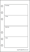 Printable Pocket Organizer Weekly Planner-Week On Two Pages - Right (portrat)