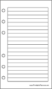 Printable Pocket Organizer Lined Note Page - Right (portrait)