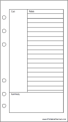 Printable Personal Organizer Cornell Note Page - Right