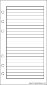 Printable Personal Organizer Lined Note Page - Right (portrait)