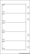 Printable Personal Organizer Phone List (1-column) - Left