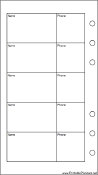 Printable Personal Organizer Phone List (2-column) - Left