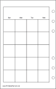 Printable Travel Organizer Monthly Planner-Month On Two Pages - Left (portrait)