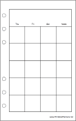 Printable Travel Organizer Monthly Planner-Month On Two Pages - Right (portrait)