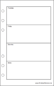 Printable Travel Organizer Weekly Planner-Week On Two Pages - Right (portrat)