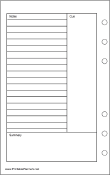 Printable Travel Organizer Cornell Note Page - Left