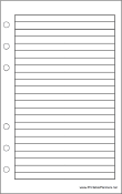 Printable Travel Organizer Lined Note Page - Right (portrait)