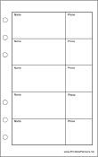 Printable Travel Organizer Phone List (2-column) - Right