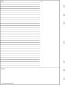 Printable Executive Organizer Cornell Note Page - Left