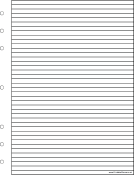 Printable Executive Organizer Lined Note Page - Right (portrait)