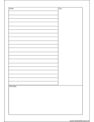 Printable A5 Organizer Cornell Note Page - Left