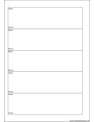 Printable A5 Organizer Phone List 1 col - Left