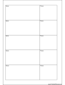 Printable A5 Organizer Phone List 2 col - Left