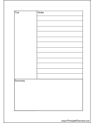 Printable A6 Organizer Cornell Note Page - Right