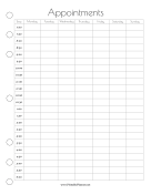 Printable Appointments Schedule