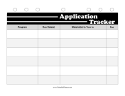 Printable BW Student Planner Application Tracker