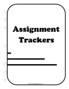 Printable BW Student Planner Cover Assignment Trackers