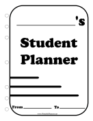 Printable BW Student Planner Cover Page