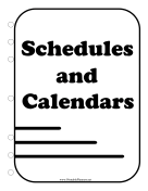 Printable BW Student Planner Cover Page Schedules