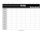 Printable BW Student Planner Daily Schedule