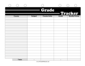 Printable BW Student Planner Grade Tracker