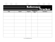 Printable BW Student Planner Reference Tracker