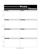 Printable BW Student Planner Weekly Planner