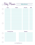 Printable Baby Planner Baby Shower