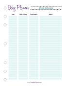 Printable Baby Planner Sleep Schedule