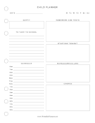 Printable Basic Child Planner