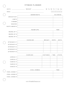 Printable Basic Fitness Planner