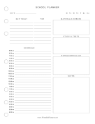 Printable Basic School Planner