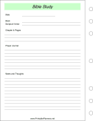 Printable Bible Study Tracker - Left