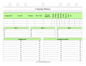 Printable Camping Planner