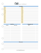 Printable Child Daily Schedule