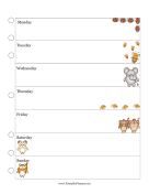 Printable Creature Weekly Planner