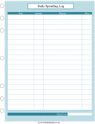 Printable Daily Spending Log