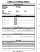 Printable Direct Sales Party Planner - Left