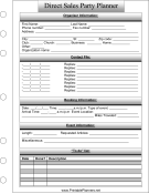 Printable Direct Sales Party Planner