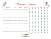 Printable Floral Medication Tracker