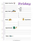 Printable Friday Planner Kawaii