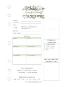 Printable Garden Plants Planner