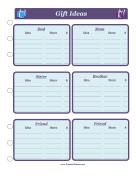 Printable Gift Idea Planner