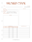 Printable Halloween Costume Planner