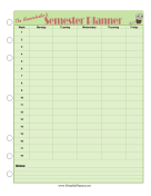 Printable Homeschool — Semester Planner