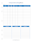 Printable Independence Day Menu